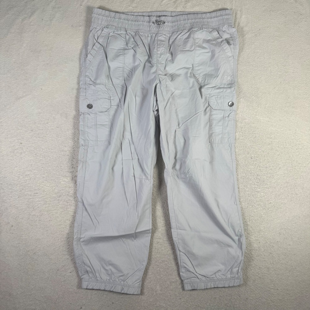 Calvin Klein Performance Cargo Pants Womens XXL Gray Excellent Cotton Tapered